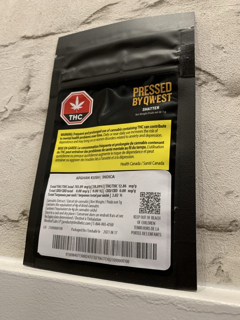 Pressed by QWEST - Afghan Kush Shatter 1g